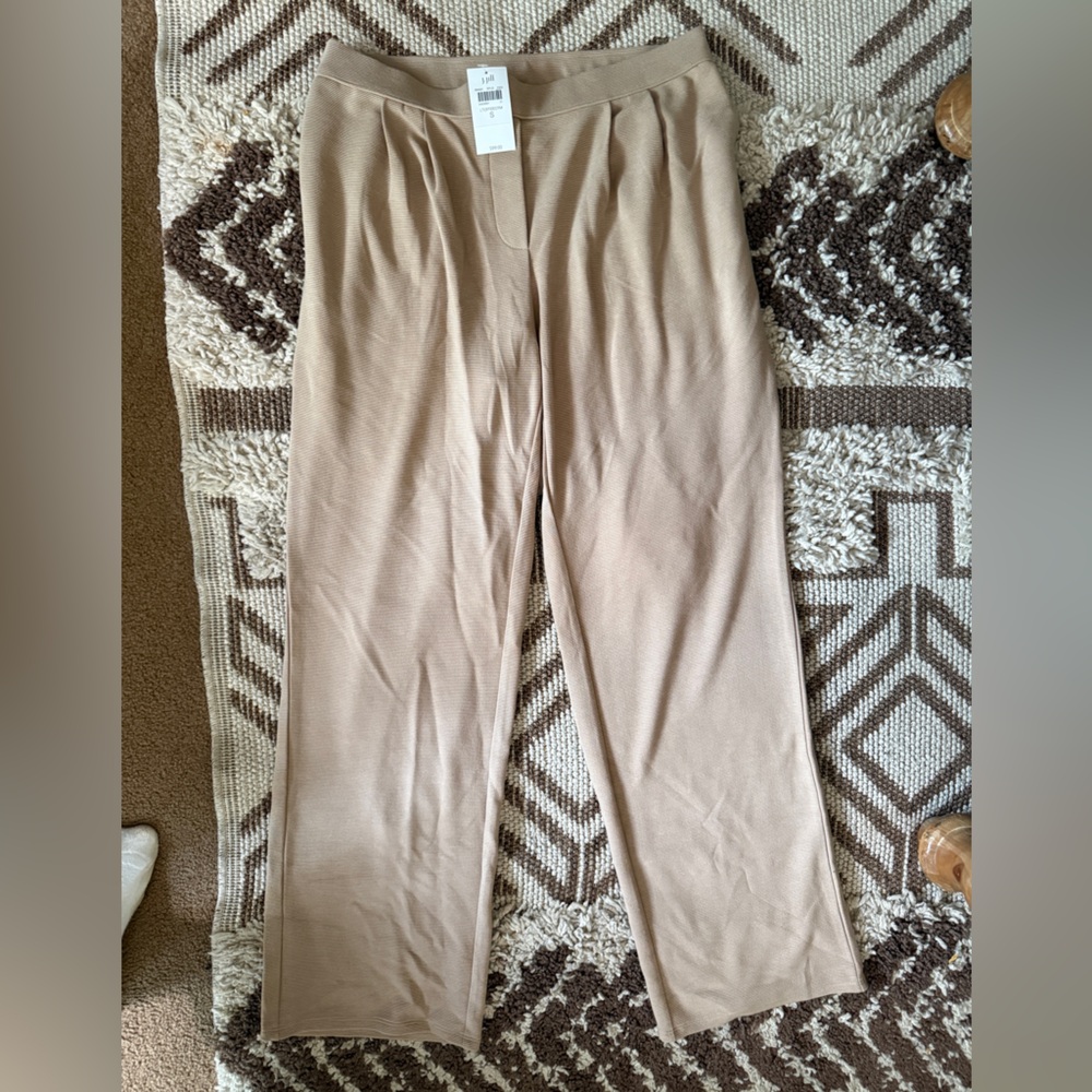 J. Jill Toffee wide leg knit trousers